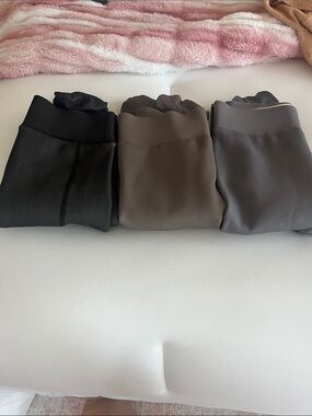Women's High-Waist Leggings - Black, Taupe, and Gray